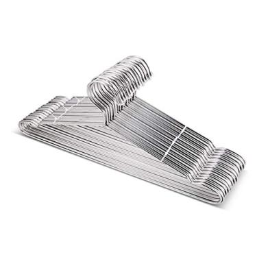 Imagem de 3FLQOOPP Cabide de parede 20 peças/lote 42 cm de aço inoxidável forte cabides de arame de metal, cabide de casaco, cabide de terno padrão, cabide de roupas (cor: 32 cm para crianças)