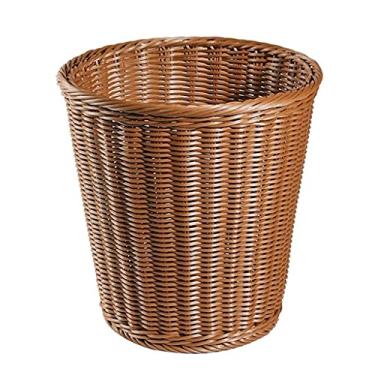 Imagem de Lndoor Lixeira sem tampa Lixeira de cozinha Lixeira para escritório em casa Cesto de papel de grande capacidade Lata de lixo marrom