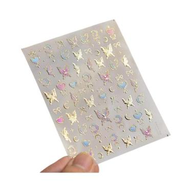 Imagem de Adesivos De Unha 5D Borboleta Vermelha Fênix Andorinha Decalques De Ma