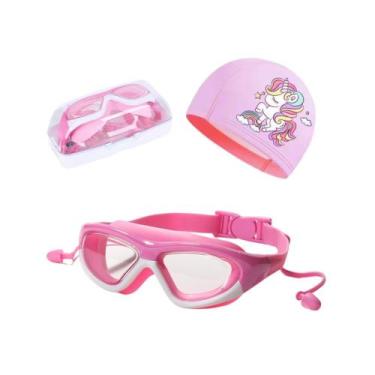 Imagem de Kit Óculos e Touca de Natação Infantil Hero Band Coleção Tibumm, Rosa 