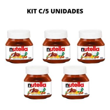 Imagem de Kit 5 Potes Nutella Creme de Avelã 140gr Ferrero