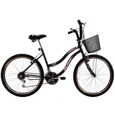 Imagem de Bicicleta Aro 26 Feminina Beach 18 Marchas Preta - Dalannio Bike, Femi