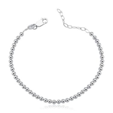 Imagem de Pulseira De Bolinha 3mm De Prata 925 Com Extensor