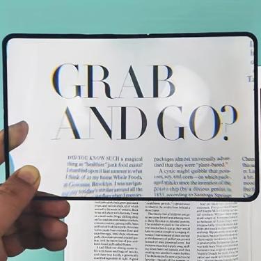 Imagem de Lupa ultrafina de 3 vezes, lente de aumento portátil transparente para leitura de mapas com letras pequenas, livros, documentos, Lucency