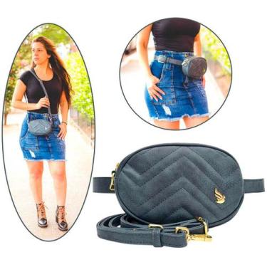 Imagem de Bolsa Pochete Feminina Cintura Transversal Ombro Casual Trabalho Porta