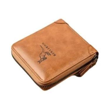 Imagem de Carteira Masculina De Couro Genuíno, Porta-cartões RFID, Bolsa De Moed