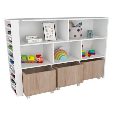 Imagem de Organizador Infantil Baús E Porta Carrinho Natanael 100% Mdf - WoodCor