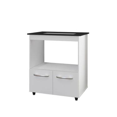 Imagem de Balcão Para Cooktop 4 Bocas 2 Portas Armário De Cozinha Elisa - Ssx Multicoisas Branco