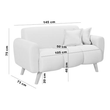 Imagem de Namoradeira Dallas Confortavel Moderna Em Linho Pes em Madeira