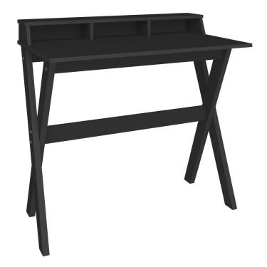 Imagem de Escrivaninha Mesa Para Computador 3 Nichos Preto Artany