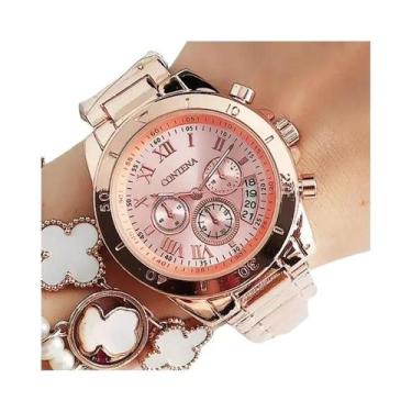 Imagem de Relógio De Pulso Feminino De Quartzo Em Aço Inoxidável Elegante, Luxuo