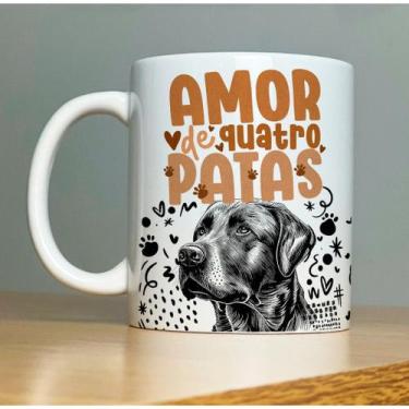Imagem de Caneca Porcelana 'Amor de Quatro Patas' Cachorro Dog - Diversos modelo