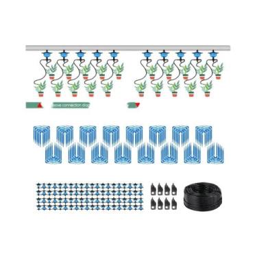 Imagem de Sistema De Irrigação Por Gotejamento 100-10M 4/2 Vias 8L MUCIAKIE Kit 