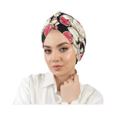 Imagem de Turbante Hijab Com Estampa Floral, Boné Elástico Para Quimioterapia, L