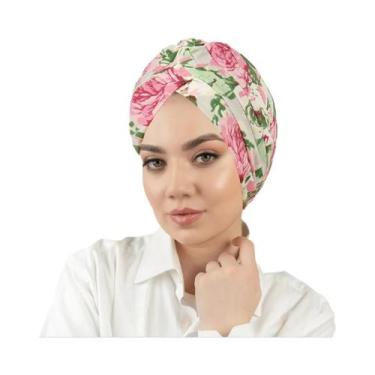 Imagem de Turbante Hijab Com Estampa Floral, Boné Elástico Para Quimioterapia, L