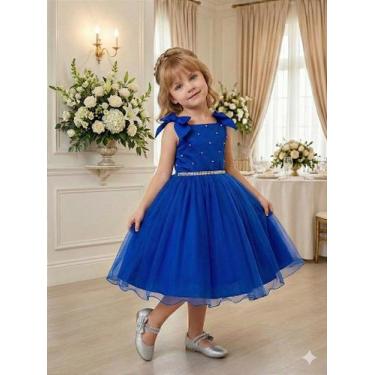 Imagem de Vestido Infantil Azul Royal Festa Princesa Mariely - Elegância Clássic