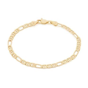 Imagem de Pulseira Rommanel Banhado Ouro 18k Masculina Elos 3x1 Com Nf, Dourado