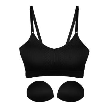 Imagem de Sutiã top delrio em microfibra jacquard sem costura com bojo removivel alça regular 4195