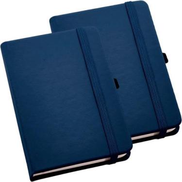 Imagem de Kit 2x Caderneta de Anotações 9x14cm 80 Fls Pautadas Azul - TopGet