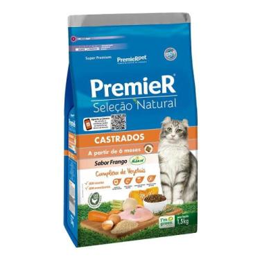 Imagem de Ração Premier Seleção Natural Para Gatos Adultos Castrados 1,5kg