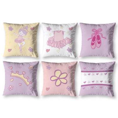 Imagem de Kit 6 Capa de Almofada Estampadas Infantil 40cm x 40cm Zíper invisível
