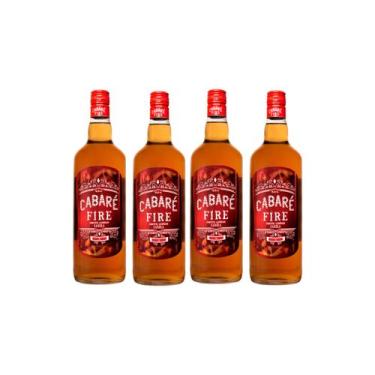Imagem de Kit 4 cachaças cabare fire canela 1lt - Cabaré