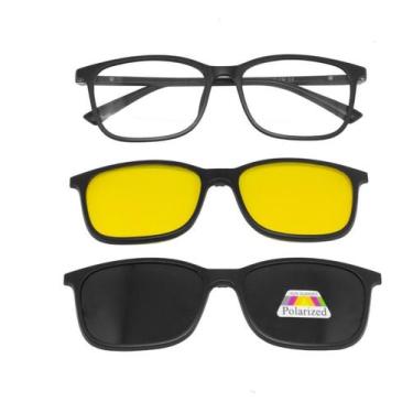 Imagem de Armação De Óculos + 2 Lentes Noturna Solar Polarizadas 2264 - Vinkin, 