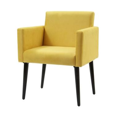 Imagem de Poltrona Luca Para Sala De Recepção Em Suede Amarelo Rud House