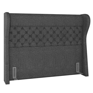 Imagem de Cabeceira Cama Box Casal King 195cm Trinidad P02 Linho Cinza - Mpozenato