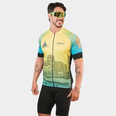Imagem de Camisa Premium de Ciclismo Masculina Manga Curta Proteção Uv Respirável-Masculino