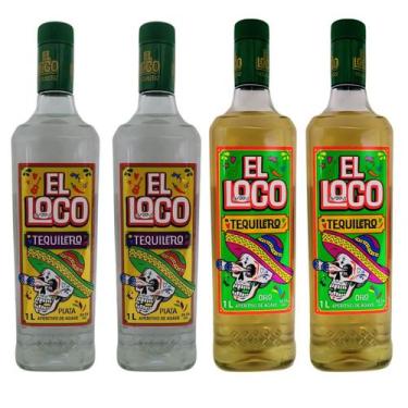 Imagem de kit 4 Tequila El Loco 2 Ouro e 2 Prata Tequilero 1 Litro
