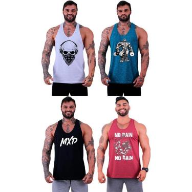 Imagem de Kit 4 Regatas MXD Conceito Cavada Masculina-Masculino