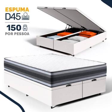 Imagem de Cama Box Baú com Colchão de Espuma D45 Double Face Territory Hellen Queen 158cm