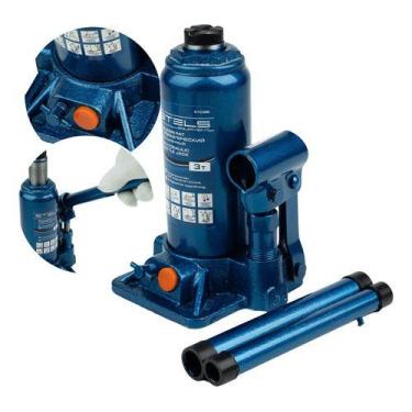 Imagem de Macaco Hidráulico Tipo Garrafa 3 Toneladas 34,4cm Stels Azul