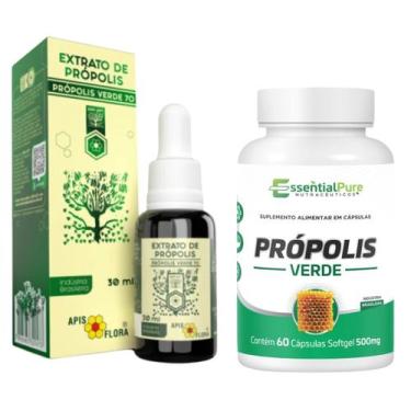 Imagem de Própolis 70% Verde 60 Cápsulas Puro Natural Imunidade Fenólicos - Esse