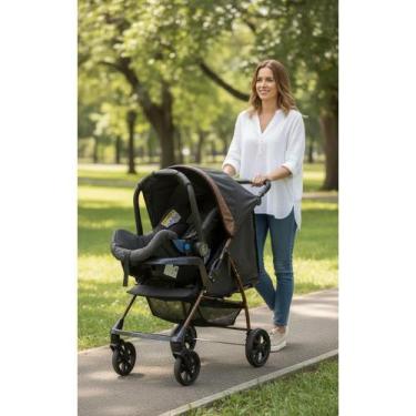 Imagem de Carrinho Bebê Conforto 2 em 1: Passeio Seguro e Confortável - Congratu