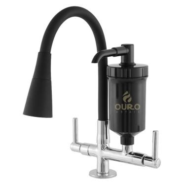 Imagem de Torneira de Cozinha com Filtro Gourmet Tubo Cone Luxo 1-4 de Volta Parede Plástico ABS...