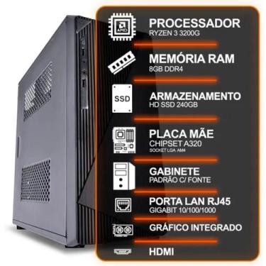 Imagem de Computador Desktop Amd Ryzen 3 3200G, 8Gb Ddr4, Ssd 256, Win 11 Clique