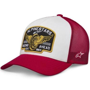 Imagem de Boné Alpinestars Heritage Patch Trucker Branco/Vermelho, Branco, Verme
