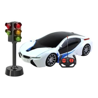 Imagem de Carrinho De Controle Remoto Luzes De Corrida Racing Control 1:16 Branc