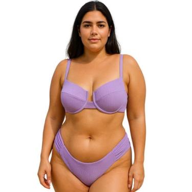 Imagem de Biquíni Plus size Feminino Texturizado Aro Sem Bojo Cacinha BomBom Fio