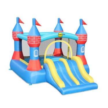 Imagem de Pula Pula Inflável Castelo Com Escorregador Duplo Motor 110v - YELADIM