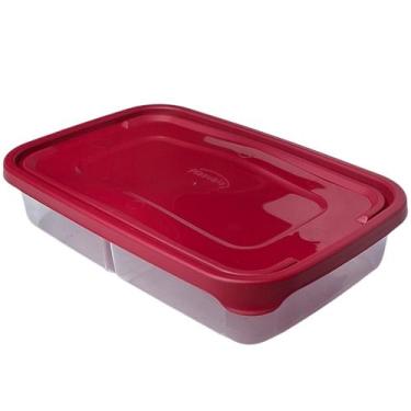 Imagem de POTE COM DIVISORIA 1,4L 17x6x26CM EM PLASTICO COM TAMPA - PLASVALE