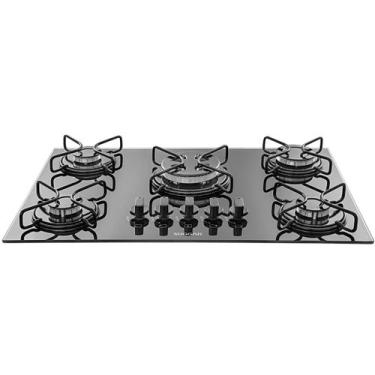 Imagem de Cooktop a Gás Suggar FG5305AVP 5 Bocas Aço Esmaltado Vidro Preto, Bivo