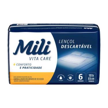 Imagem de Lençol Absorvente Mili Vita Care Descartável com 6 Unidades