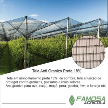 Imagem de Tela anti granizo preta 18% de sombreamento medida de 4X25 - FAMOSAAGR