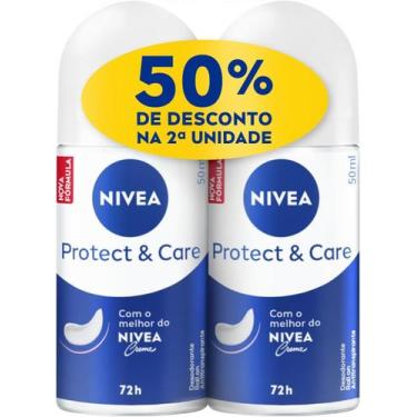 Imagem de NIVEA Kit Desodorante Antitranspirante Roll On Protect & Care 50ml Pro