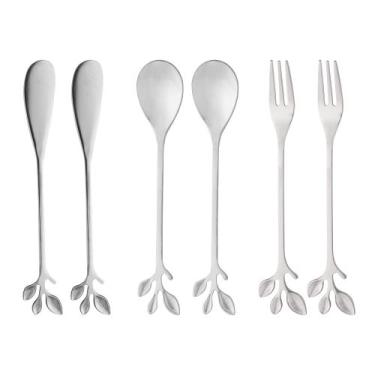 Imagem de Conjunto 6 Talheres de Aço Inox Leaves Prata - Wolff