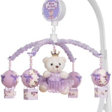 Imagem de Mobile Para Berço Musical Giratório Princesa Balão Lilás - Le-Leão Art