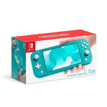 Imagem de Console Portátil Nintendo Switch Lite 32GB com Controles Integrados e Adaptador AC Turquesa